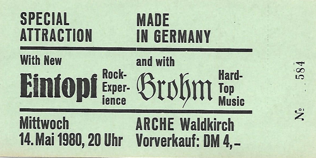 Ticket Arche Waldkirch Eintopf Brohm